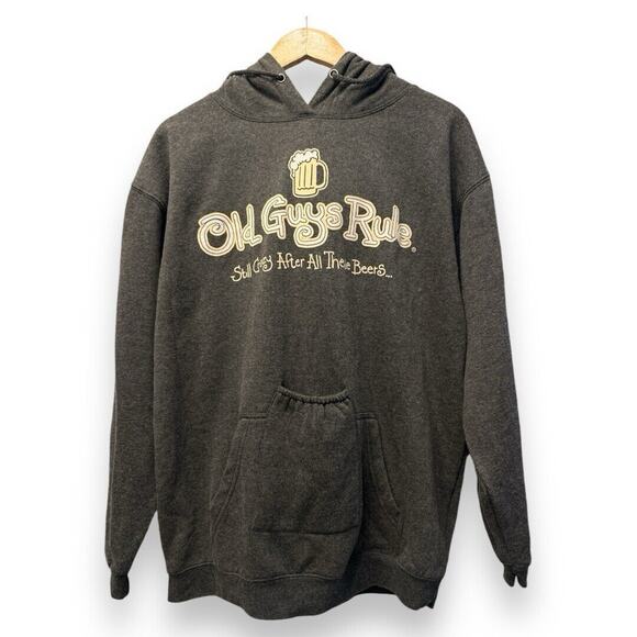 Old Guys Rule Hoodie Beer‎ Lover Hoodie Beer Pocket Size M Humor - Picture 1 of 10